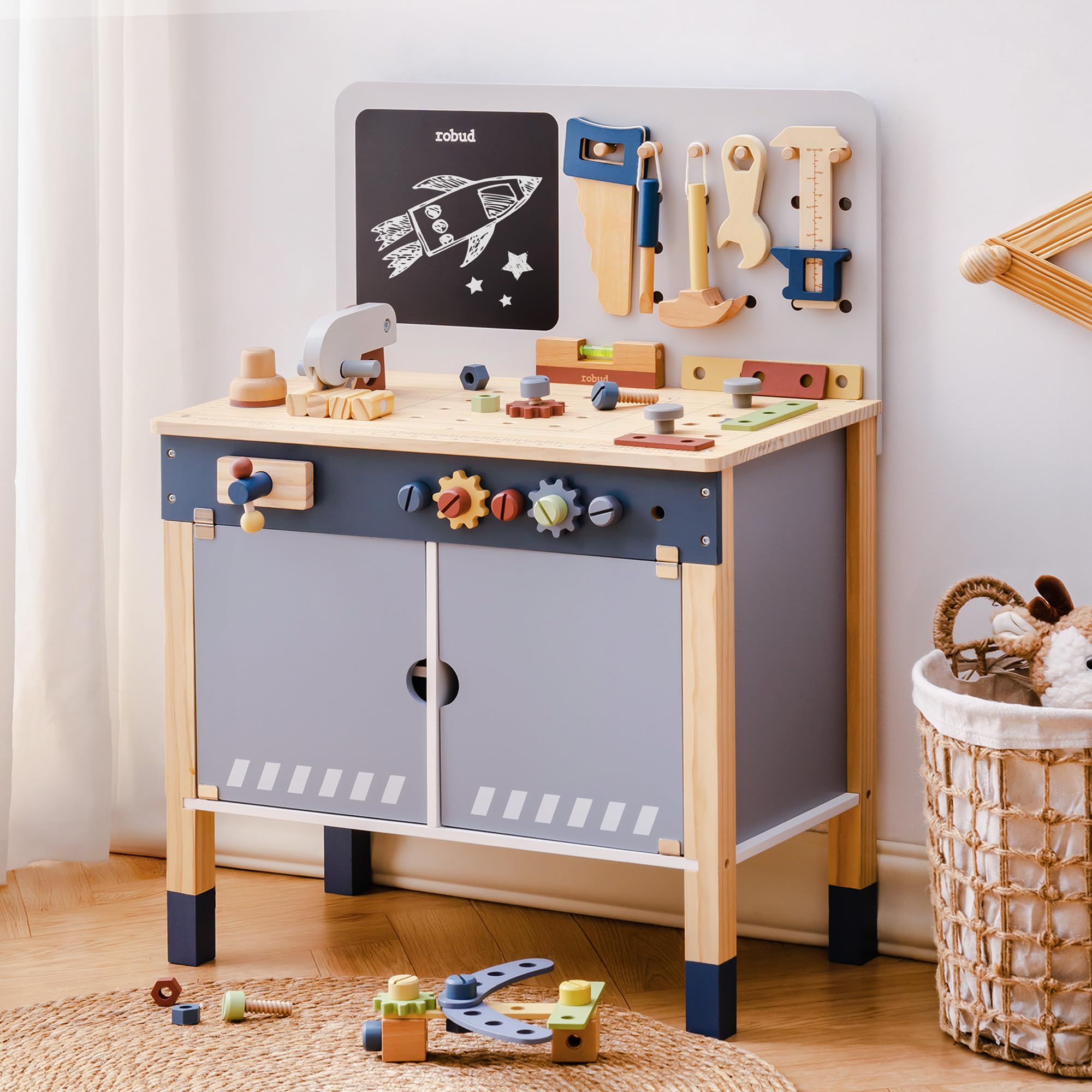 Tools Workshop Kids - Meja Kerja Kayu ROBUD, Set Mainan