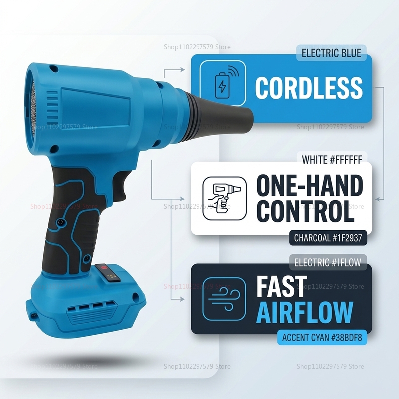 Workshop Electric Tools - 18V Brushless Cordless Air Duster Electric