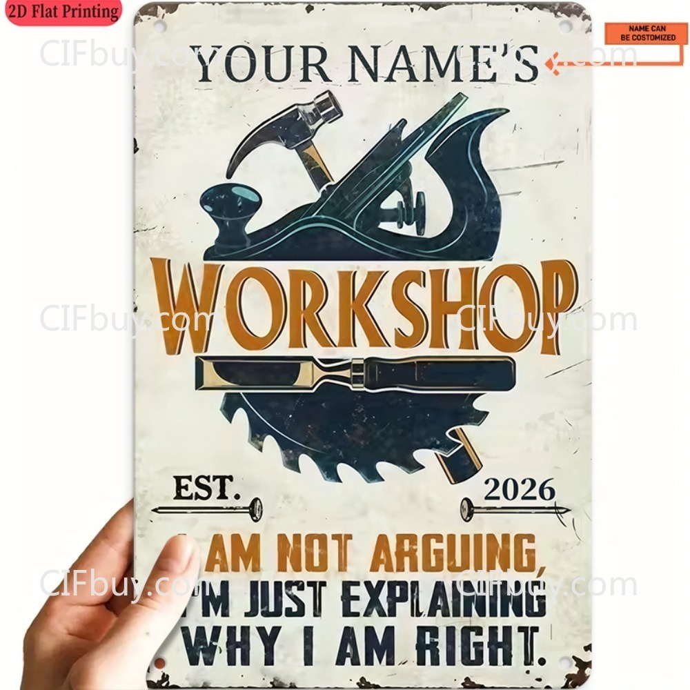 Workshop Tools With Name - Papan Nama Logam Kustom untuk Bengkel