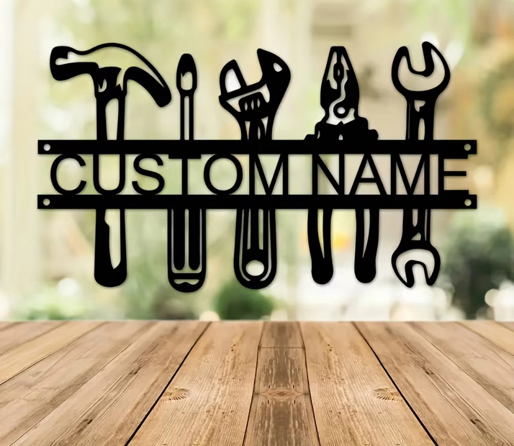 Desain Alat Seni Dinding Besi  - Workshop Tools With Name ulasan dan harga