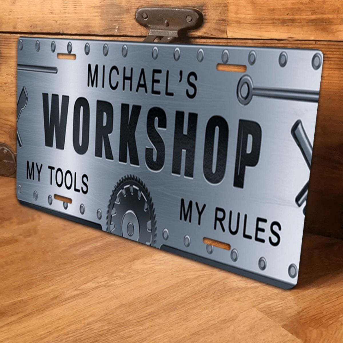 Papan Nama Aluminium Workshop  - Workshop Tools With Name ulasan dan harga