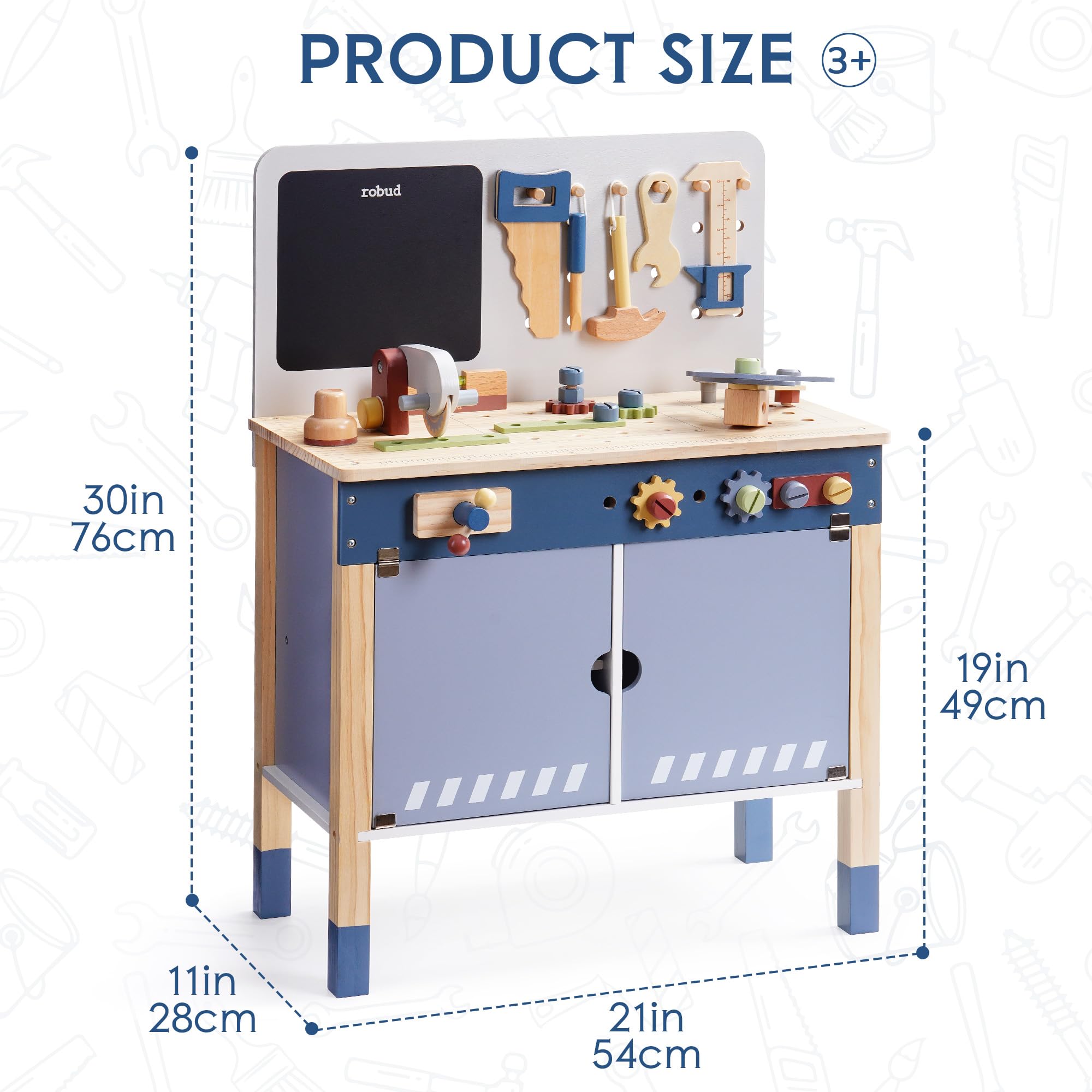 Meja Kerja Kayu ROBUD, Set Mai - Tools Workshop Kids ulasan dan harga
