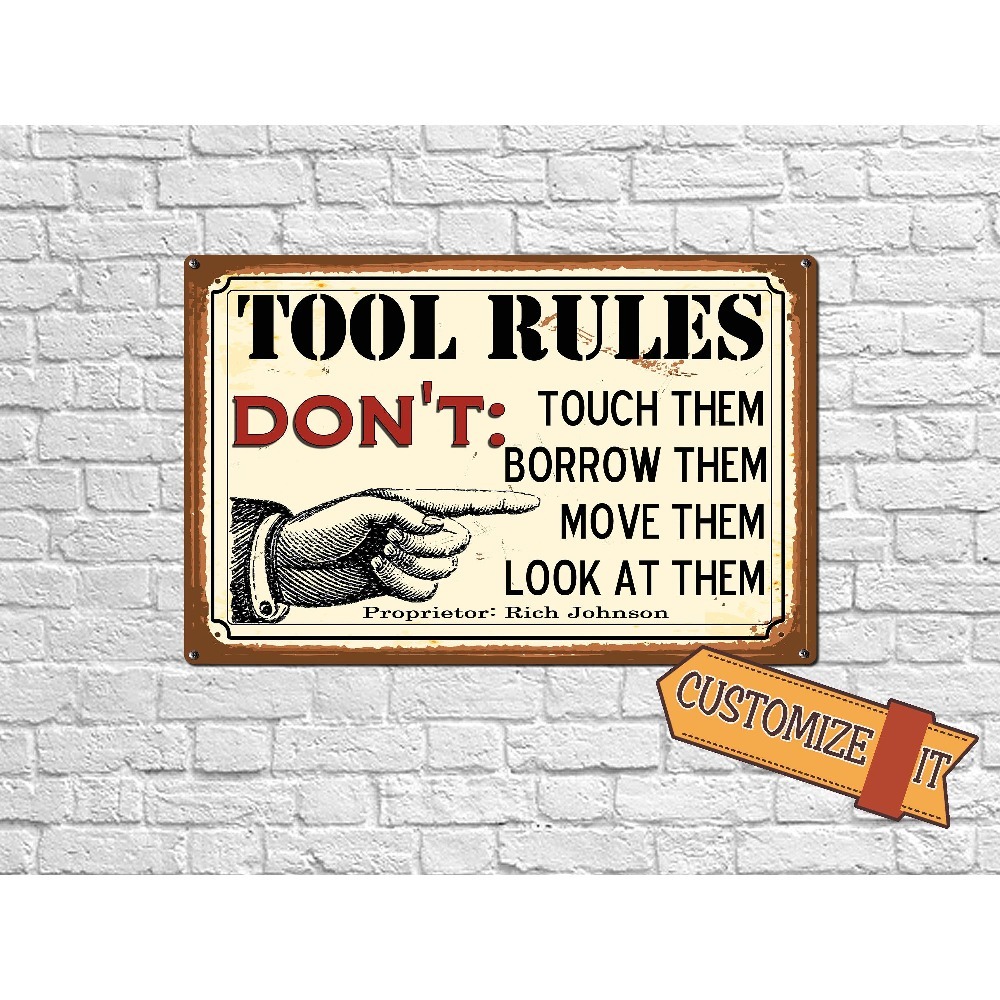 1 buah Papan Logam Aturan Perk - Workshop Tools With Name ulasan dan harga