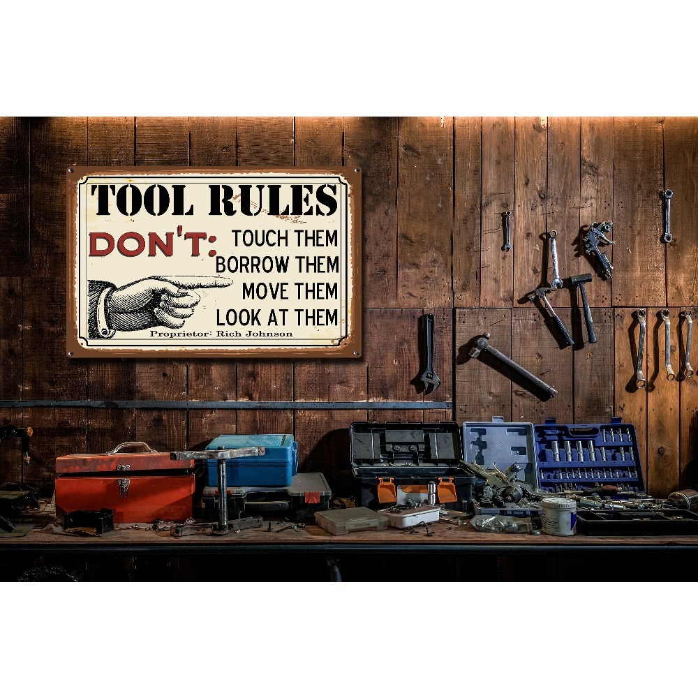 1 buah Papan Logam Aturan Perk - Workshop Tools With Name ulasan dan harga